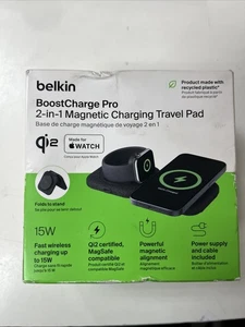 Belkin 2-in-1 Magnetic Charging Travel Pad 15W MagSafe Compatible - NEW - Picture 1 of 4