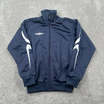Chaqueta de Pista Umbro Cremallera Completa Juvenil Talla Pequeña Azul Oscuro Blanco Fútbol Foto 1 de 4
