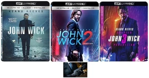 John Wick Trilogy 1 2 3 One Two Three (3 Ultra HD 4K + Blu Ray Set, WS) New - Picture 1 of 5