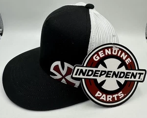NEW Independent Skateboard Trucks Trucker Snap Hat Mesh Black White Adult Cap - Picture 1 of 8