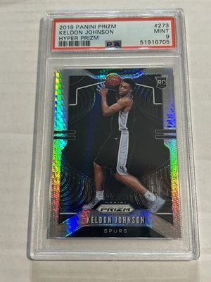 2019-20 Panini Prizm Keldon Johnson #273 Hyper Rookie PSA 9 Spurs E1 - Image 1 of 2