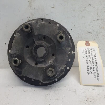 2001 YAMAHA BIG BEAR 400 4X4 FRONT WHEEL HUB & ROTOR OEM#4KB-25111-02-00 - Image 1 of 3