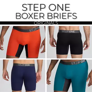 STEP ONE New Mens Boxer Briefs (Longer) Bamboo Underwear- Originals - Picture 1 of 80