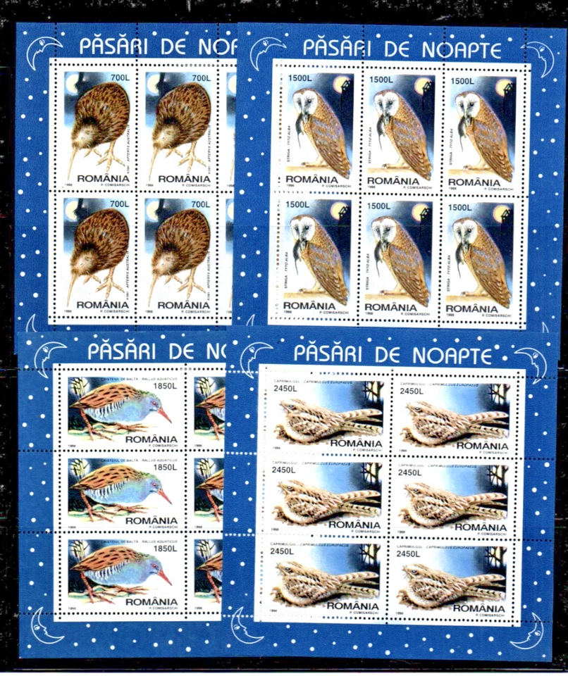 Rumania 1998 - pájaros nocturnos en hojas pequeñas de 6 CV 15 EUROS - MNH - envío gratuito Foto 1 de 1