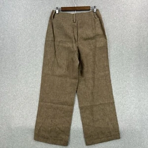 Hunt Club Damen 100 % Leinen Hose Gr. 10 hoher Bund weites Bein Büro klassisch braun - Bild 1 von 9