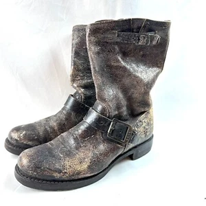 Frye 76512 Veronica Buckle Distressed Riding Moto Engineer Boots Womens 7 B - Picture 1 of 16