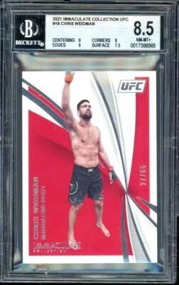 Chris Weidman Card 2021 Immaculate Collection UFC (pop 1) (27/65) #18 BGS 8.5 - Image 1 of 2