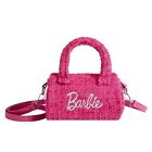 For Barbie Pink Bag Women's Messenger Bag Crossbody Cylinder Tote Handbag