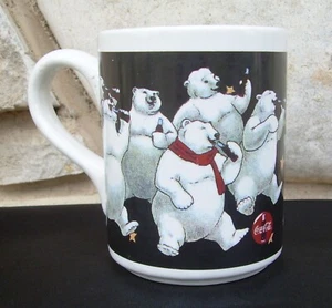 Coca Cola Polar Bears Coffee Mug Cup Night Stars Coke Gibson 1996 - Picture 1 of 3