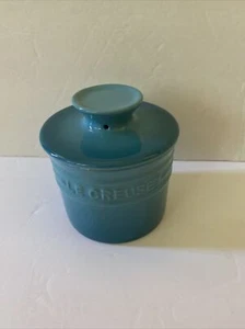 Carribean Blue Le Creuset Butter Crock Stoneware 6 ounces New - Picture 1 of 3
