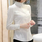 Lady Formal Lace Ruffle Collar Shirt Pleated Frill Sleeve Slim Blouse Victorian