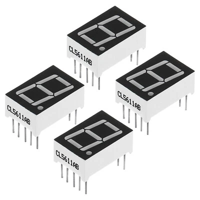 LED Display Digitale Röhre 4 Pack 10 Pin 1 Bit 7-Segment 0.7"x0.5"x0.3" Blau - Bild 1 von 4