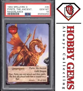 PYRITE, THE ANCIENT GOLD DRAGON PSA 10 1994 Spellfire Dragonlance #35 - Picture 1 of 2