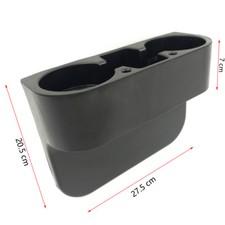 New Universal Black Seat Seam Wedge Cup Drink Holder Mobile Shelf Container Box