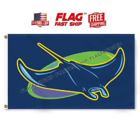 Tampa Bay Rays Devil Flag 3x5ft Banner w Grommets MLB Baseball Logo FREE Shippi Cover