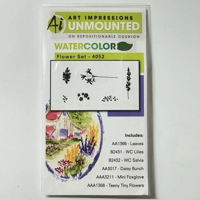 Art Impressions Rubber Stamps 4052 – WC Flower Set 1 Ai Watercolor *READ* - Image 1 of 3