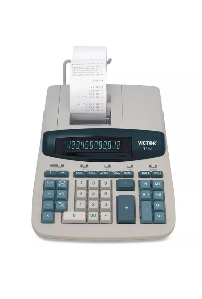 NEW! Victor 1776 TAA Compliant Ribbon Printing Calculator 10 Key XL Display - Image 1 of 4
