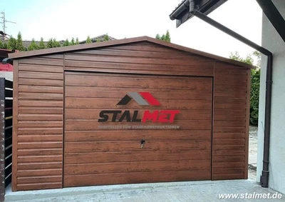 Premium Blechgarage 4x8m Stahlhütte moderne Autogarage Fertiggarage auf Maß - Bild 1 von 4