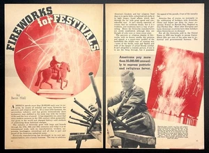 “Fuegos artificiales para festivales” Unexcelled Fireworks Co. 1937 Staten Island pictórico - Imagen 1 de 3