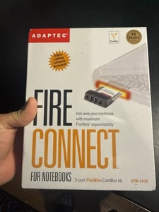[Brand New] Adaptec FireConnect 3-port FireWire CardBus kit AFW-1430 - Afbeelding 1 van 3