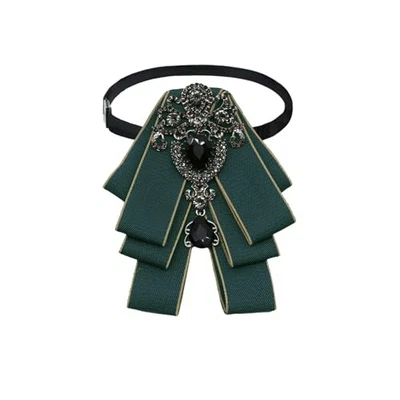 Pajaritas para hombres mujeres, diamantes de imitación para hombre Pajarita ajustable preatada verde para hombre Foto 1 de 4