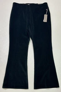 Soft Surroundings Size XL Dark Evergreen Ribbed Velvet Pull On Flare Leg NWT - Picture 1 of 10
