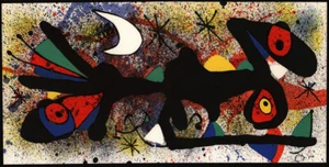 Hand Signed by Joan Miro, Original Lithograph (half-moon) from folder. With COA. - Picture 1 of 5