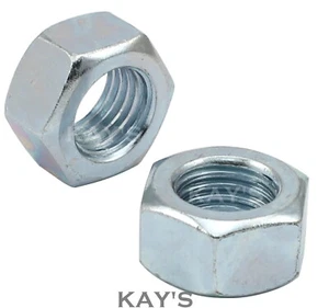 UNF NUTS ZINC PLATED BZP HEXAGON NUT 1/4, 5/16, 3/8, 7/16, 1/2, 5/8, 3/4 GRADE 1 - Picture 1 of 2