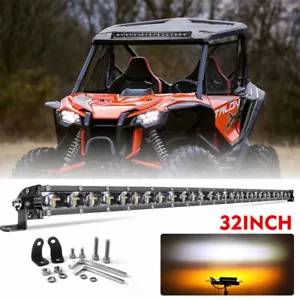 Strobe 32" LED Light Bar Amber/White For Polaris RZR XP 1000 900 UTV ATV RZR - Picture 1 of 11