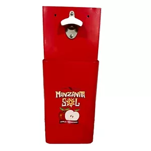 Manzanita Sol Apple Manzana Soda Pop Mexico Bottle Cap Metal Opener Catcher Sign - Picture 1 of 5