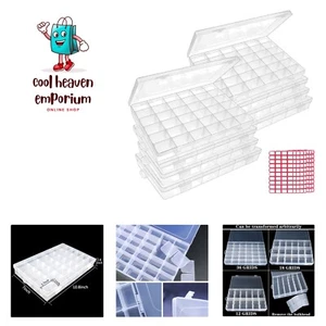 8pack 36 Grids Plastic Clear Organizer Box bead Storage Containers with Adjus... - Picture 1 of 7