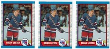 Brian Leetch 1989 O Pee Chee Ice Hockey Cards (3)  #136 Rookie Rangers NMint