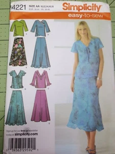Simplicity Pattern 4221 Skirts Ruffled Tops Sizes 10 12 14 16 18 UNCUT - Picture 1 of 2