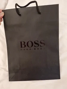 Black Hugo BOSS Card Carrier Bag Shopping Designer Wear 30 x 22 x 10 cm - Picture 1 of 3
