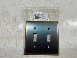 Rejuvenation Double Switch Plate Burnished Antique 9662BA - Picture 1 of 6