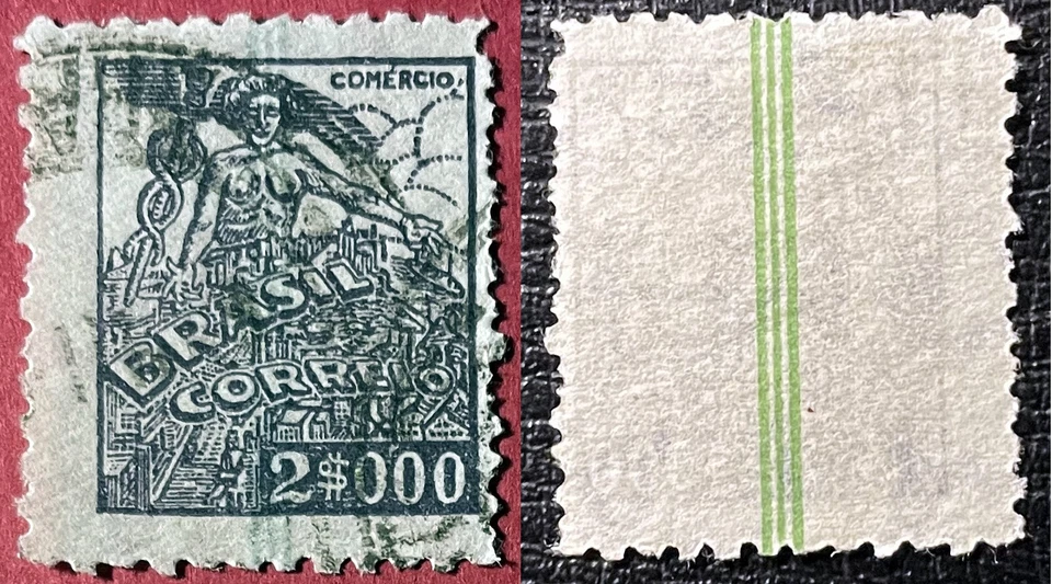 Brazil 1941 2000 R Commerce Mi-566xII 3 lines thin paper Used #Wh64 - Image 1 of 1