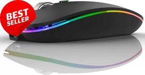 Wireless Bluetooth Mouse Slim Silent Dual Mode USB-C for Laptop Mac iPad - Picture 1 of 12
