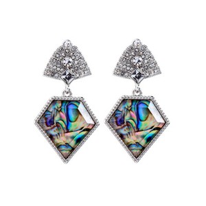 Boucles d'oreilles Clous Argenté Geometrique Triangle Diamentine Art Deco XX35