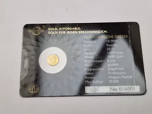 10 FRW 2015 Kookaburra Gold 999  1/200 oz Excellent Condition Coins Ruanda - Picture 1 of 4
