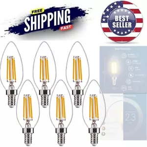 LED Candelabra Bulbs E12 Base - 2700K Soft White, Flicker-Free, 4.5W, 6 Pack - Picture 1 of 11