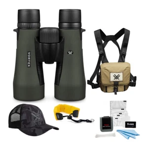 Vortex 10x50 Diamondback Roof Prism Binoculars with Glasspak Harness Case Bundle - Picture 1 of 11