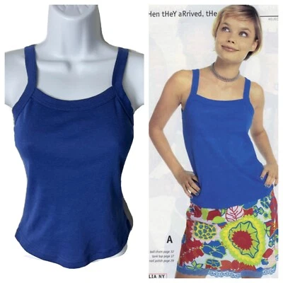 NOS Vintage 90s Y2K Navy Blue Cami Tank Top Blogger Small Delias Alloy Skate USA - Image 1 of 4