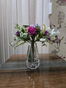 Waterford 5" Crystal Glenmore Bud Vase W Flowers Please Read  - Picture 1 of 5