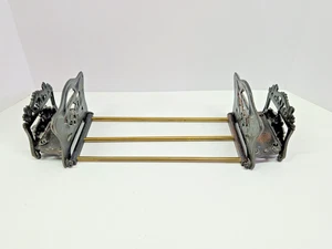 1920s - 1940s Expandable Metal Book Rack Jalopy Car Design Ornate Floral Antique - Picture 1 of 17