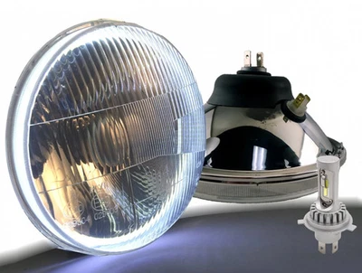 For Ford F-150 1975-1979 Delta Lights 7" Round Halo LED Headlights w Switchback Foto 1 de 4