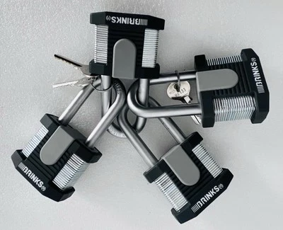 4 PACK Brinks 50mm COMMERCIAL Laminated Steel Keyed Padlock with 2” Shackle - Image 1 of 4