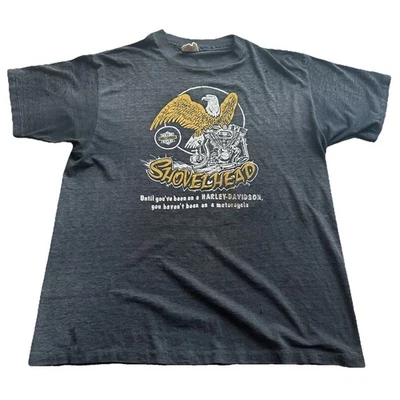 Vintage Harley Davidson Shirt Shovelhead 70’s 80’s Size XL Thrashed Rare - Image 1 of 4