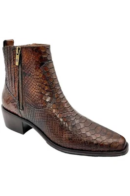 Botín de tacón Donald Pliner para mujer Marisol estampado de serpiente castaño Foto 1 de 3