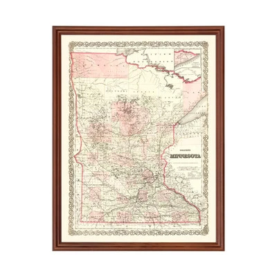 Old Map of Minnesota 1873 - Vintage Minnesota Art - Image 1 of 4