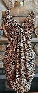 Caren Sport Women Short Dress Leopard Print Sleeveless, 2X Party, Mob Wife - Bild 1 von 13